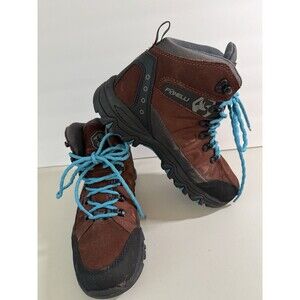 Foxelli Hiking Boots Women Waterproof Suede Leather Size 8 Maroon Outdoor